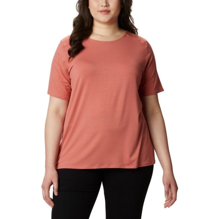 Camisas Columbia Essential Elements™ Curta Sleeve Shirt Feminino Coral Escuro Portugal | 177352-IPAE