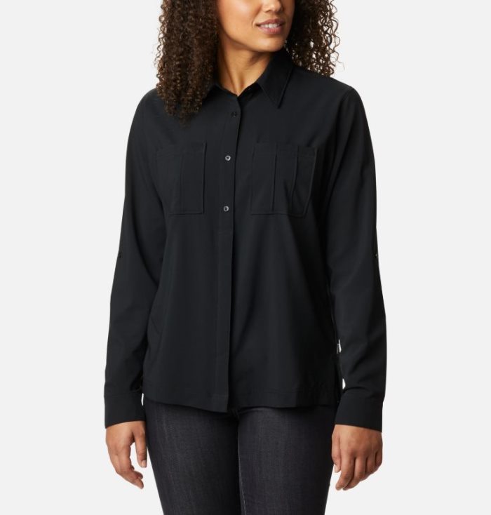 Camisas Columbia Essential Elements™ Woven Long Sleeve Shirt Feminino Pretas Portugal | 151069-K29V