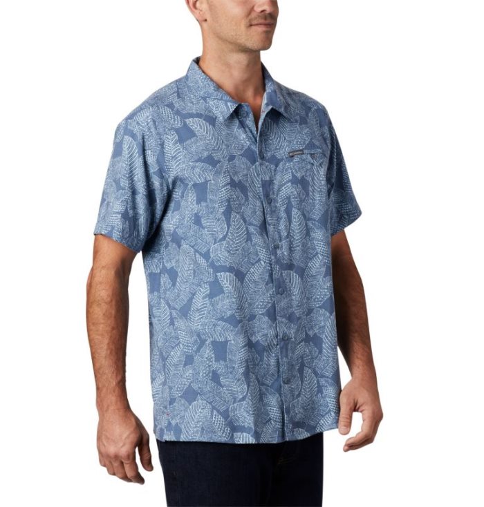 Camisas Columbia Lakeside Trilha™ Curta Sleeve Shirt Masculino Azuis Portugal | 129682-1W13