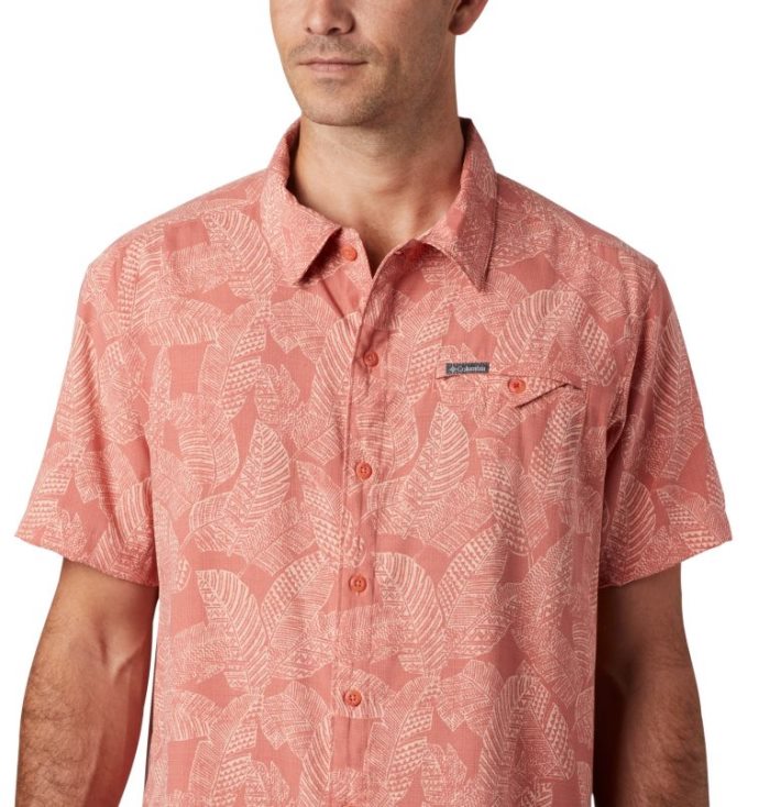 Camisas Columbia Lakeside Trilha™ Curta Sleeve Shirt Masculino Coral Escuro Portugal | 169560-98DF