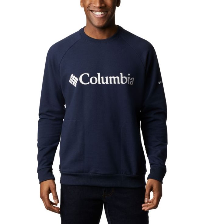 Camisas Columbia Lodge™ Crew Masculino Azul Marinho Branco Portugal | 156916-8U4F