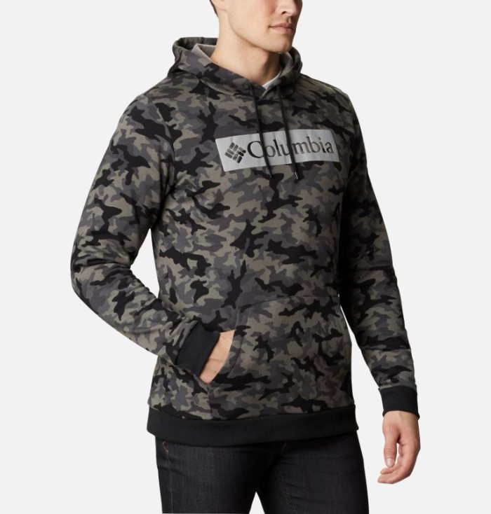 Camisas Columbia Logo™ Printed Hoodie Masculino Pretas Camufladas Portugal | 101059-R6OJ