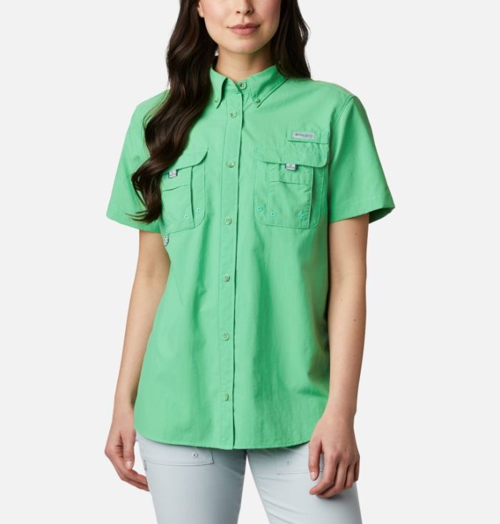 Camisas Columbia PFG Bahama™ Curta Sleeve Shirt Feminino Turquesa Portugal | 136800-TR87