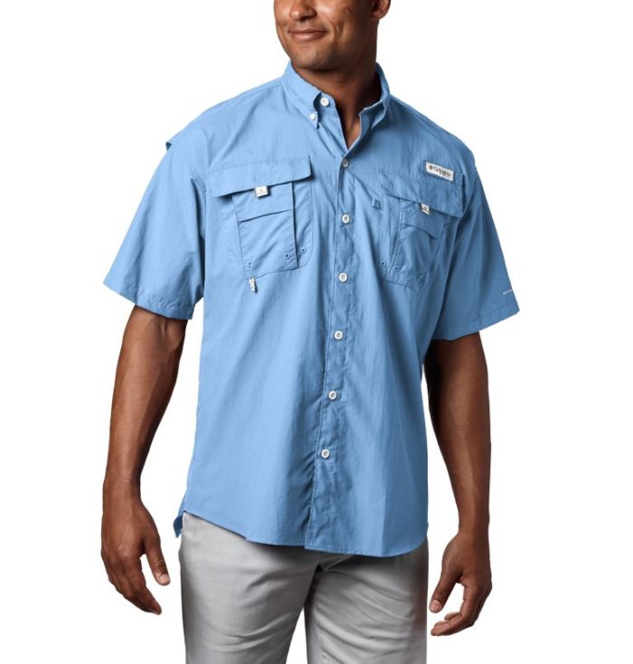 Camisas Columbia PFG Bahama™ II Curta Sleeve Shirt Masculino Azuis Escuro Portugal | 116223-FJ4C