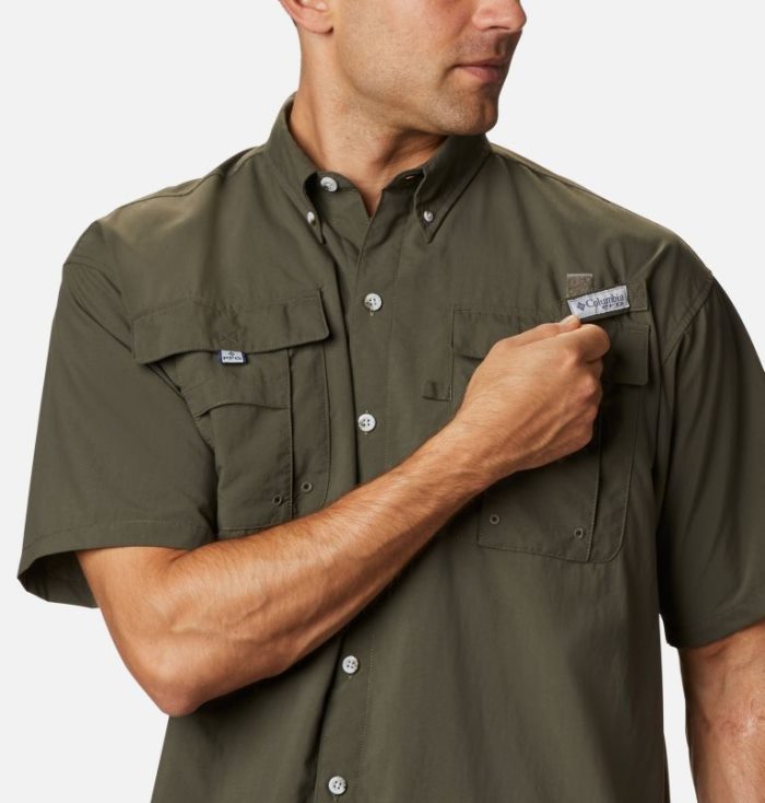 Camisas Columbia PFG Bahama™ II Curta Sleeve Shirt Masculino Verde Oliva Portugal | 133108-6BIL