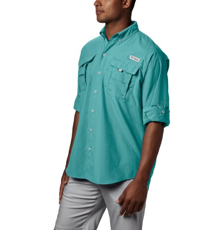 Camisas Columbia PFG Bahama™ II Long Sleeve Shirt Masculino Turquesa Portugal | 153232-NXM6