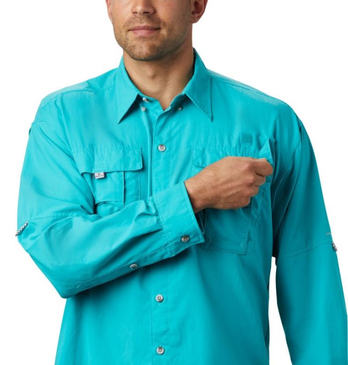 Camisas Columbia PFG Bahama™ II Long Sleeve Shirt Masculino Luz Turquesa Portugal | 153635-05MH