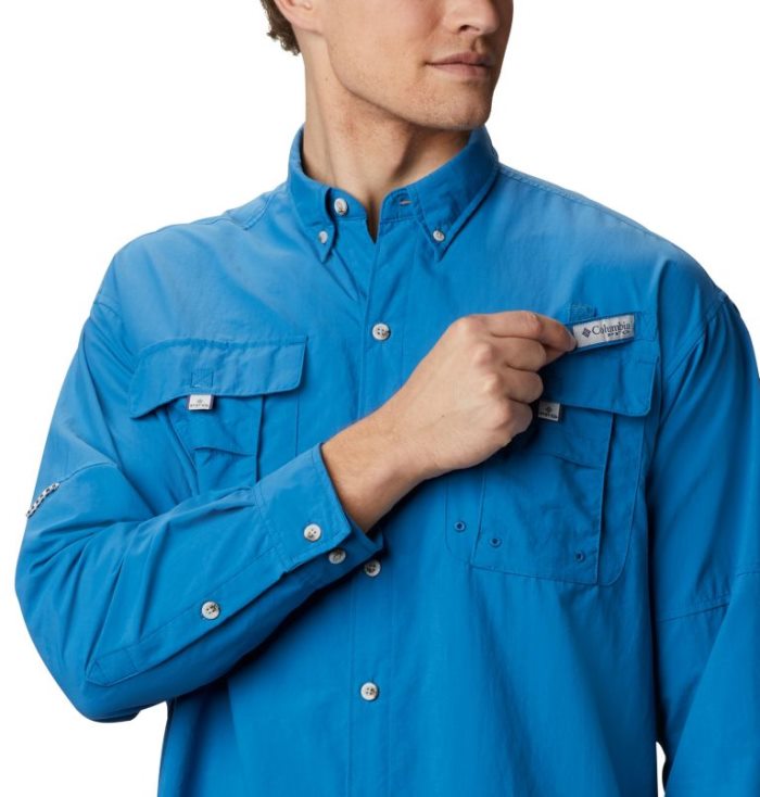 Camisas Columbia PFG Bahama™ II Long Sleeve Shirt Masculino Azuis Escuro Portugal | 158983-7FAB