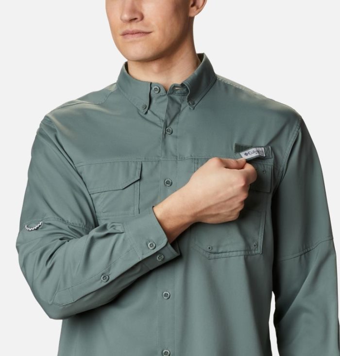 Camisas Columbia PFG Blood and Guts™ III Long Sleeve Woven Shirt Masculino Luz Turquesa Portugal | 104097-XZ44