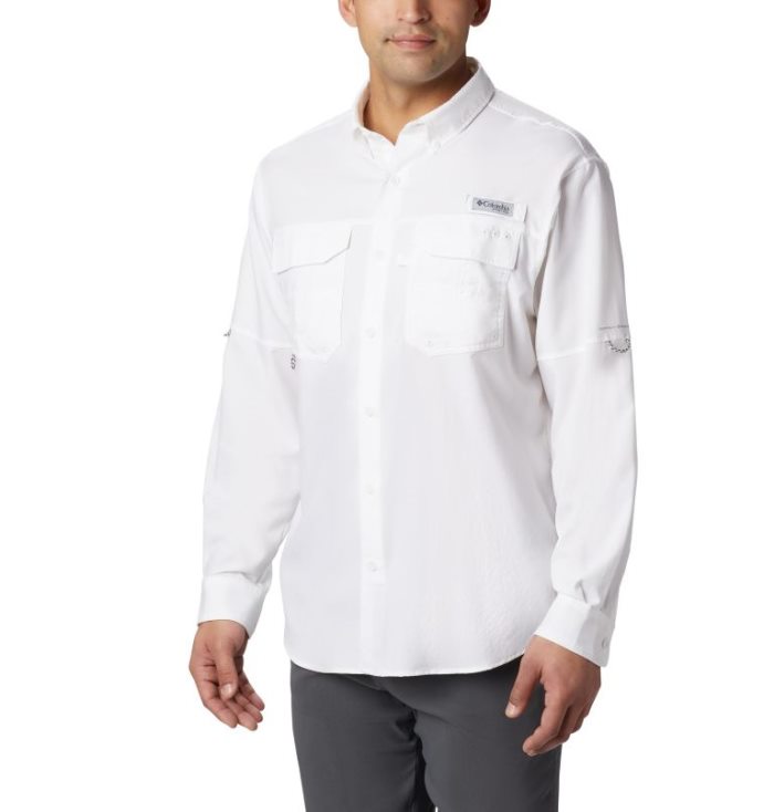 Camisas Columbia PFG Blood and Guts™ III Long Sleeve Woven Shirt Masculino Branco Portugal | 115293-H8IB