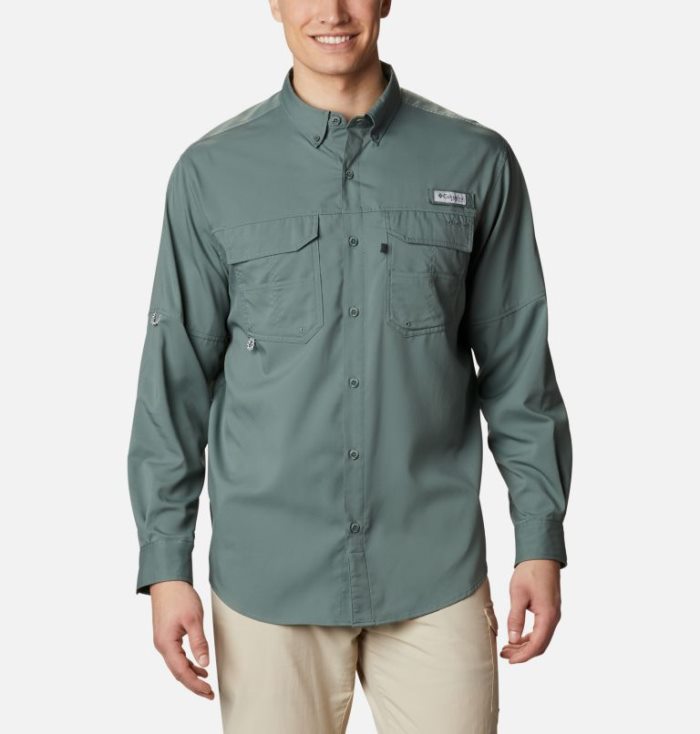 Camisas Columbia PFG Blood and Guts™ III Long Sleeve Woven Shirt Masculino Luz Turquesa Portugal | 184324-I379