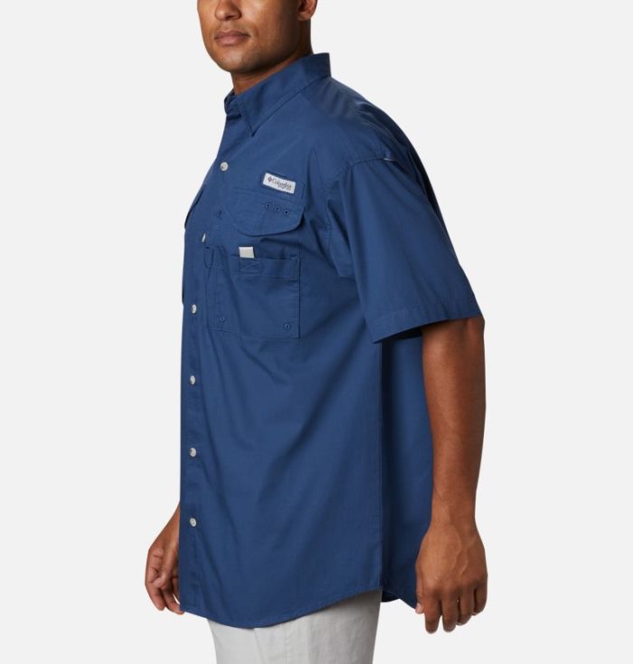 Camisas Columbia PFG Bonehead™ Curta Sleeve Shirt Masculino Azul Marinho Portugal | 124362-QHR5