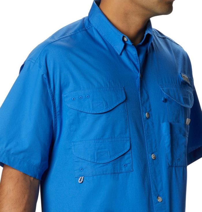 Camisas Columbia PFG Bonehead™ Curta Sleeve Shirt Masculino Azuis Portugal | 147060-6KYS