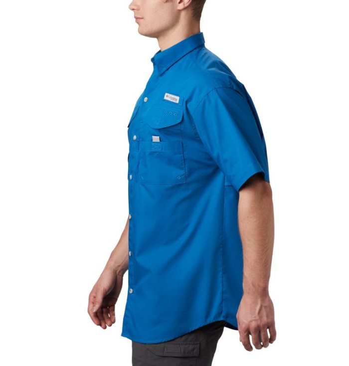 Camisas Columbia PFG Bonehead™ Curta Sleeve Shirt Masculino Azuis Escuro Portugal | 152795-8YE8