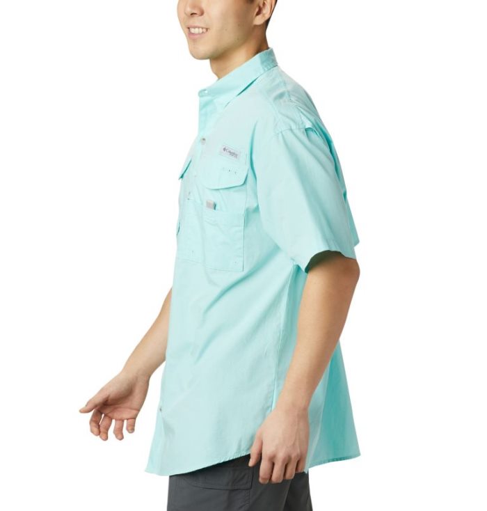 Camisas Columbia PFG Bonehead™ Curta Sleeve Shirt Masculino Turquesa Portugal | 180671-T1VH