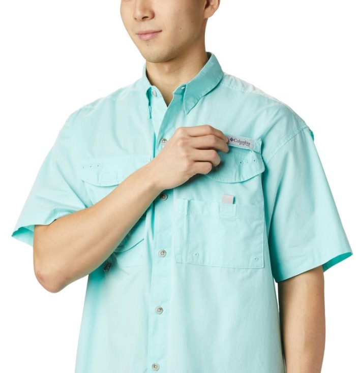 Camisas Columbia PFG Bonehead™ Curta Sleeve Shirt Masculino Turquesa Portugal | 180671-T1VH