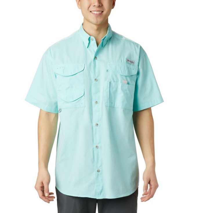 Camisas Columbia PFG Bonehead™ Curta Sleeve Shirt Masculino Turquesa Portugal | 180671-T1VH