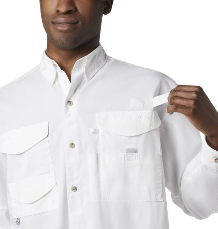 Camisas Columbia PFG Bonehead™ Long Sleeve Shirt Masculino Branco Portugal | 128657-37FD