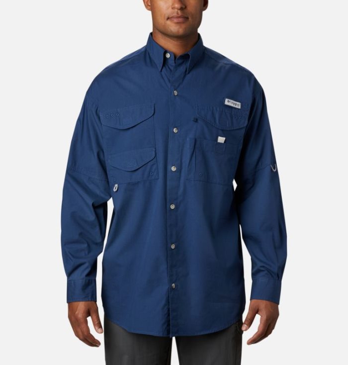 Camisas Columbia PFG Bonehead™ Long Sleeve Shirt Masculino Azul Marinho Portugal | 142270-IRZ3