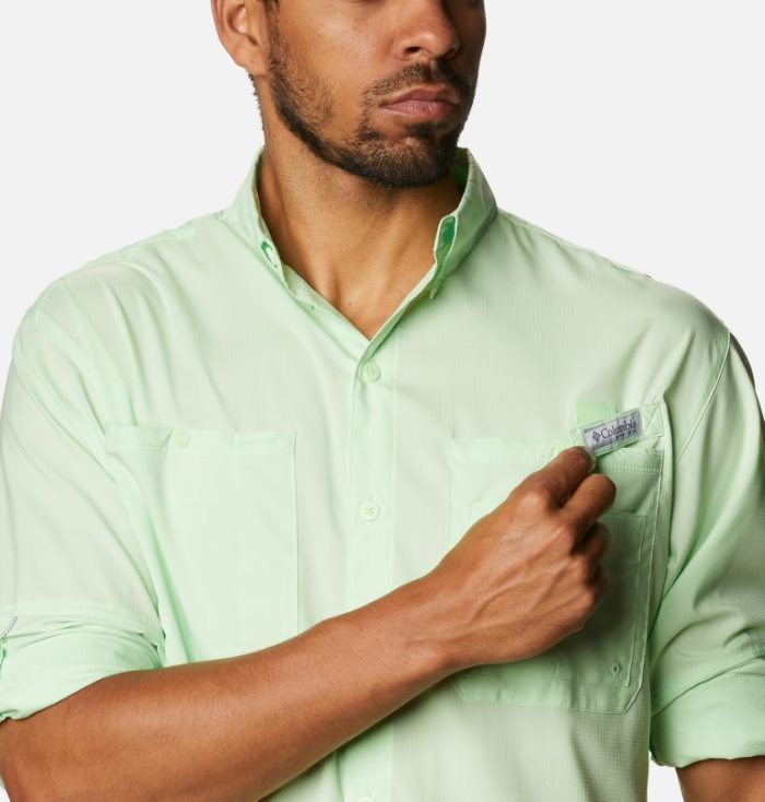 Camisas Columbia PFG Crystal Springs™ Long Sleeve Shirt Masculino Luz Verdes Portugal | 110865-468E