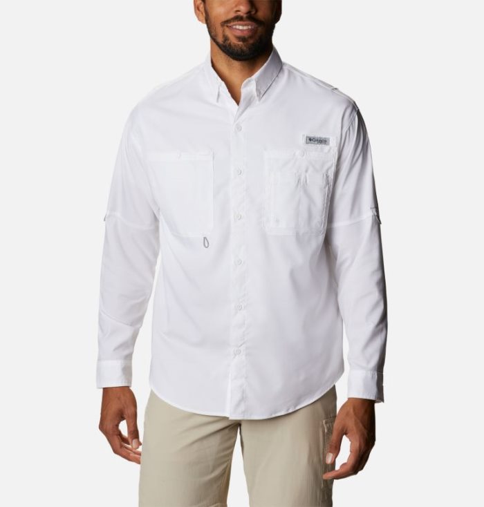 Camisas Columbia PFG Crystal Springs™ Long Sleeve Shirt Masculino Branco Portugal | 167417-6Q2D