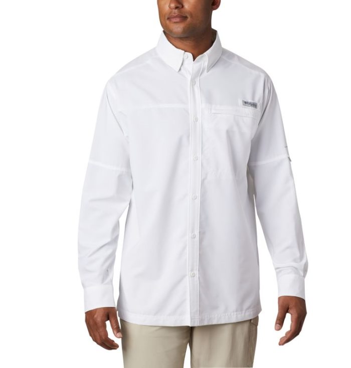 Camisas Columbia PFG Grander Marlin™ Woven Long Sleeve Shirt Masculino Branco Portugal | 150851-9PO4