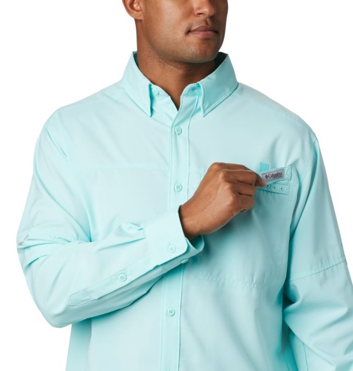 Camisas Columbia PFG Grander Marlin™ Woven Long Sleeve Shirt Masculino Turquesa Portugal | 175135-4SHA