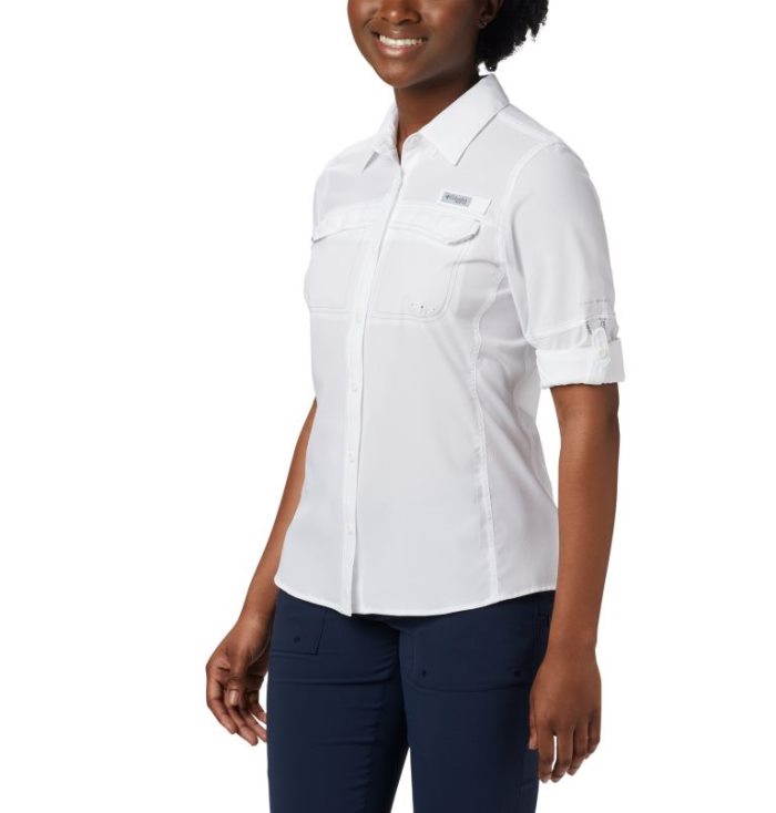 Camisas Columbia PFG Lo Drag™ Long Sleeve Shirt Feminino Branco Portugal | 187691-TED9