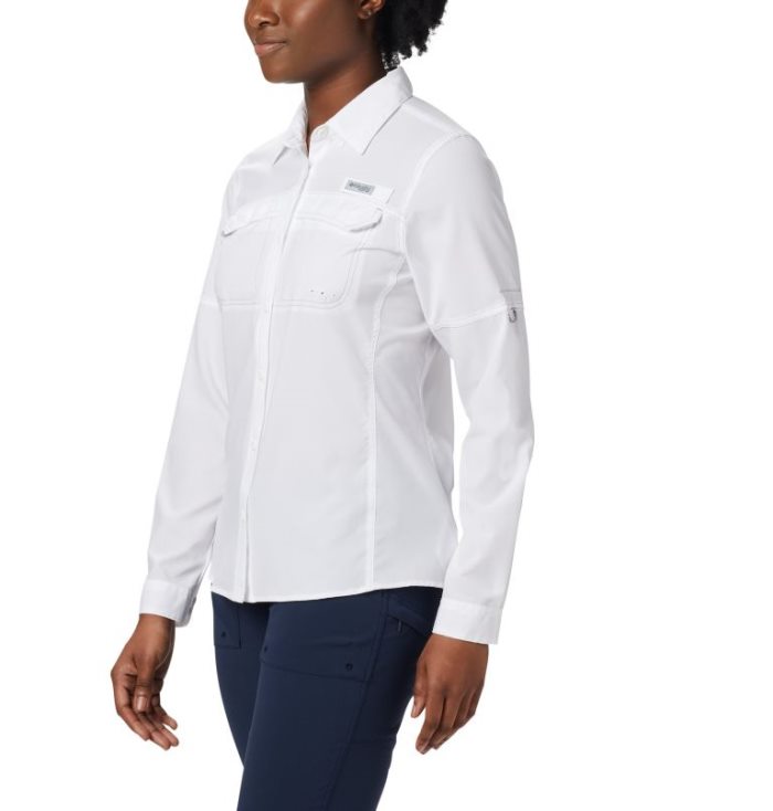 Camisas Columbia PFG Lo Drag™ Long Sleeve Shirt Feminino Branco Portugal | 187691-TED9