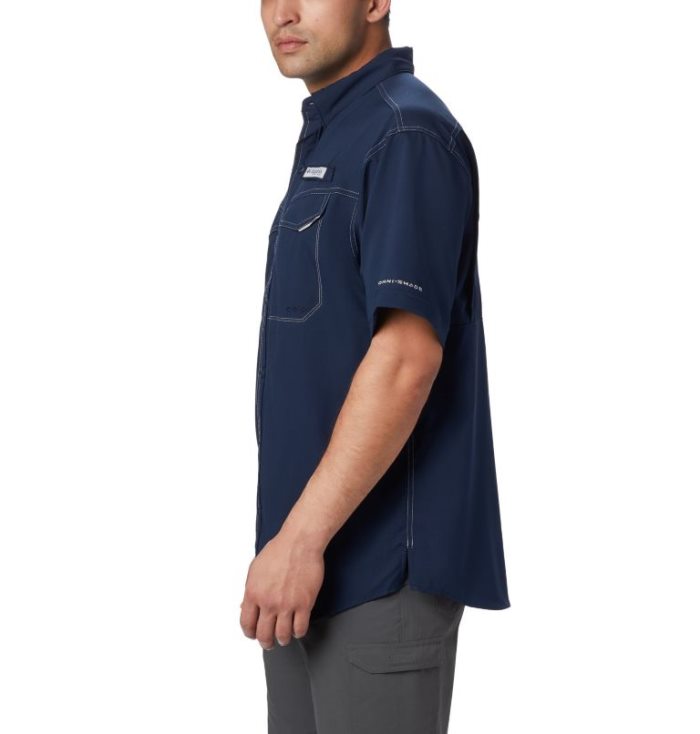 Camisas Columbia PFG Low Drag Offshore™ Curta Sleeve Shirt Masculino Azul Marinho Portugal | 164425-4E9E