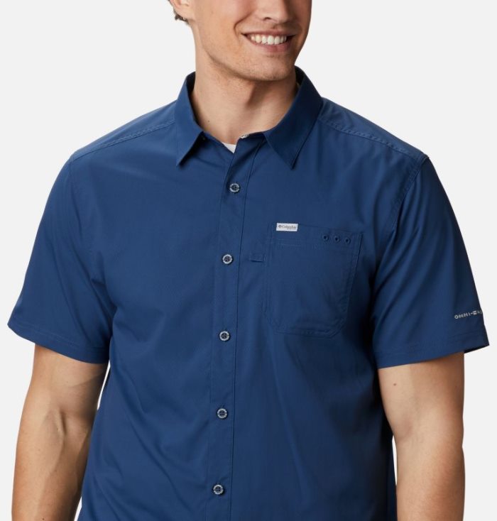 Camisas Columbia PFG Slack Tide™ Camp Shirt Masculino Azul Marinho Portugal | 140602-WWUS