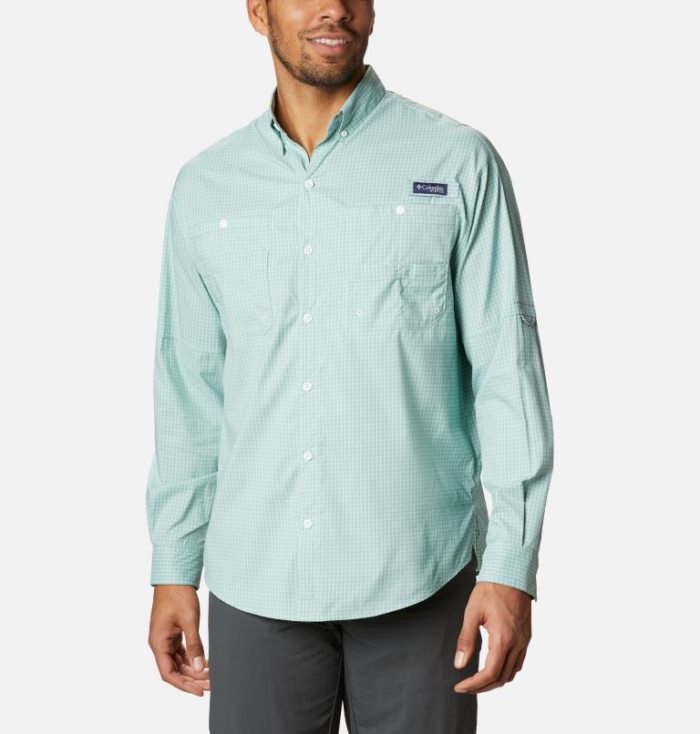 Camisas Columbia PFG Super Tamiami™ Long Sleeve Shirt Masculino Luz Turquesa Portugal | 128155-M2IK