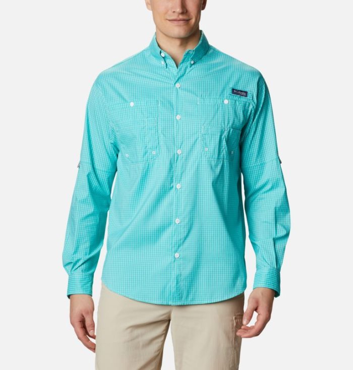 Camisas Columbia PFG Super Tamiami™ Long Sleeve Shirt Masculino Luz Turquesa Portugal | 194699-9LLF