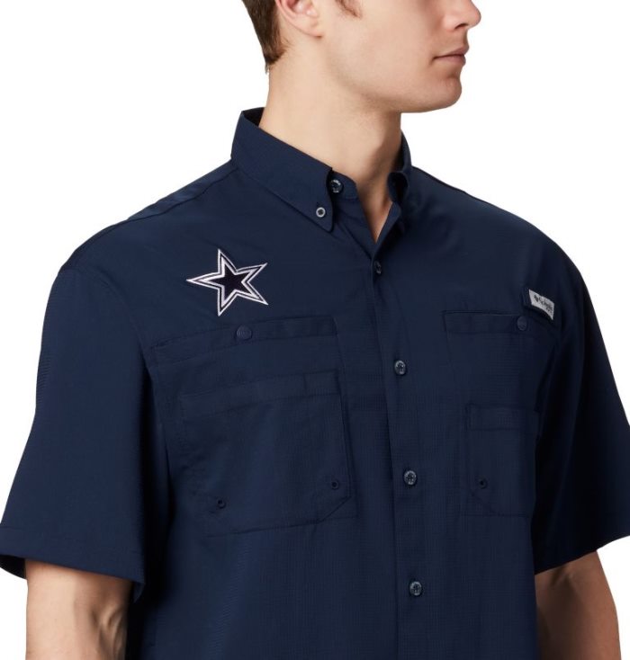 Camisas Columbia PFG Tamiami™ Curta Sleeve Shirt Masculino Azul Marinho Portugal | 155976-LCX4