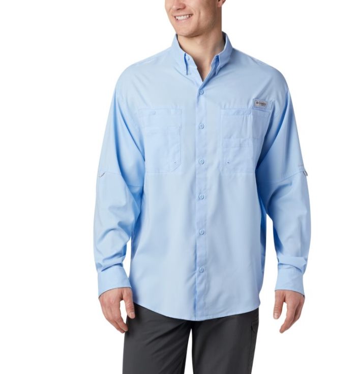 Camisas Columbia PFG Tamiami™ II Long Sleeve Shirt Masculino Azuis Escuro Portugal | 111406-4BTC