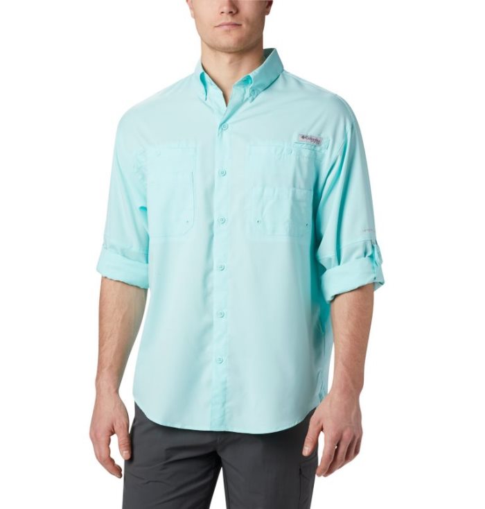 Camisas Columbia PFG Tamiami™ II Long Sleeve Shirt Masculino Turquesa Portugal | 113096-Q5XP