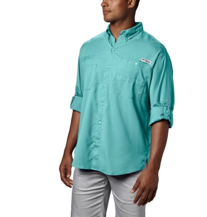 Camisas Columbia PFG Tamiami™ II Long Sleeve Shirt Masculino Turquesa Portugal | 143975-4IFH