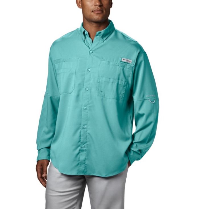 Camisas Columbia PFG Tamiami™ II Long Sleeve Shirt Masculino Turquesa Portugal | 143975-4IFH