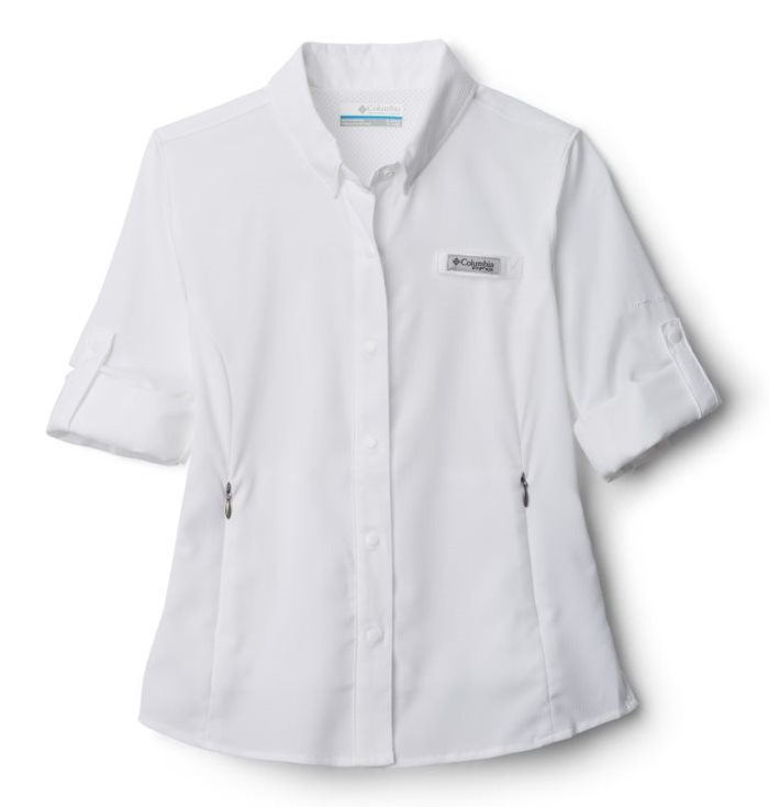 Camisas Columbia PFG Tamiami™ Long Sleeve Shirt Criança Branco Portugal | 119787-QJMT