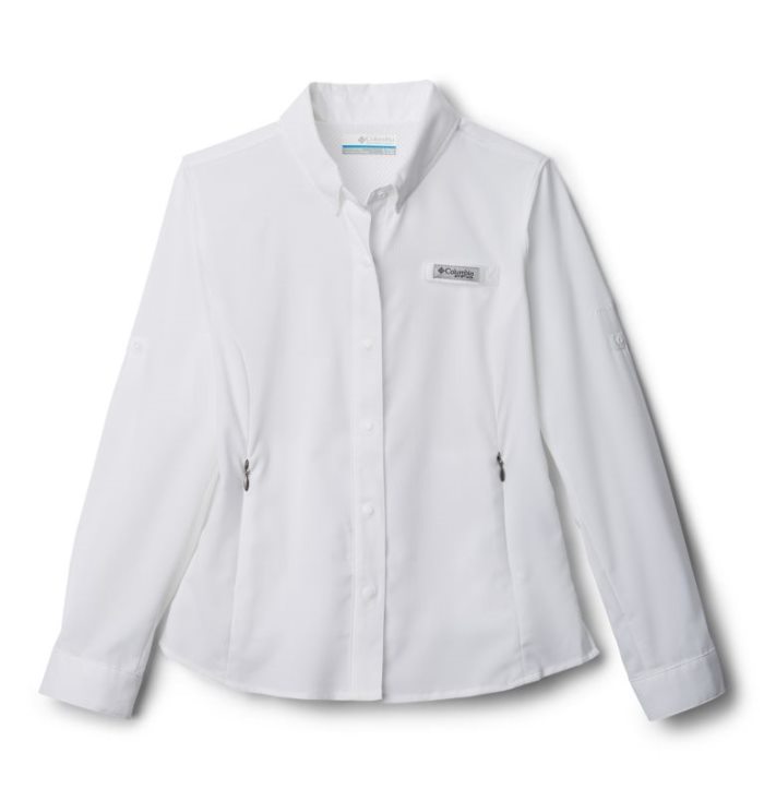 Camisas Columbia PFG Tamiami™ Long Sleeve Shirt Criança Branco Portugal | 119787-QJMT