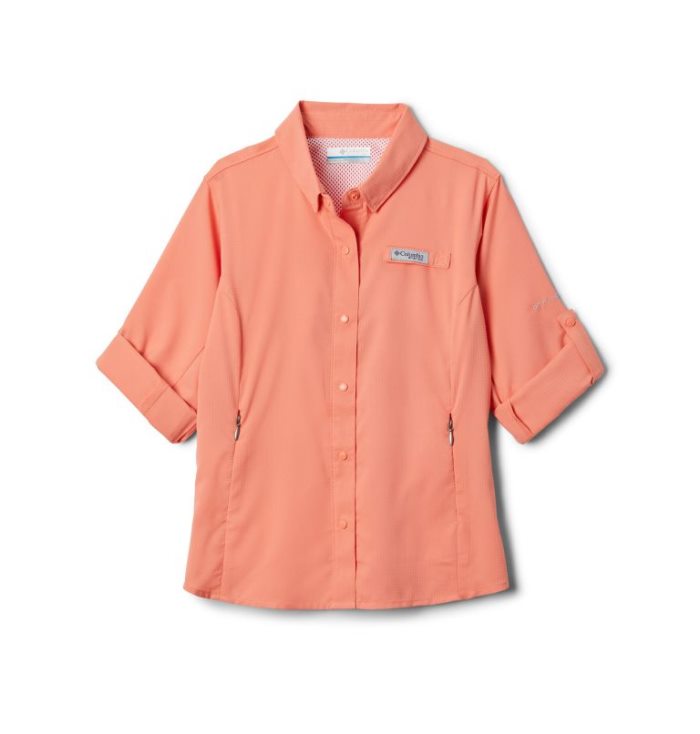 Camisas Columbia PFG Tamiami™ Long Sleeve Shirt Criança Luz Coral Portugal | 132102-UAE6