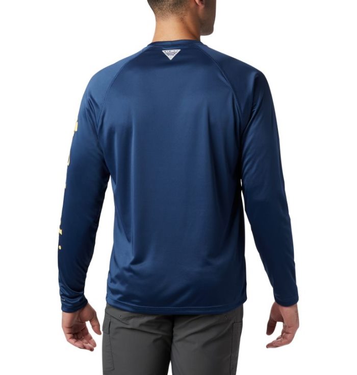 Camisas Columbia PFG Terminal Tackle™ Long Sleeve Shirt- Big Masculino Azul Marinho Amarelas Portugal | 146485-74BA