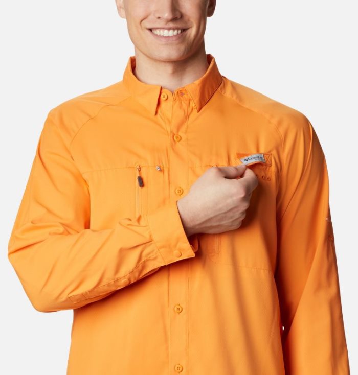 Camisas Columbia PFG Terminal Tackle™ Long Sleeve Woven Shirt Masculino Laranja Portugal | 151314-AFV6