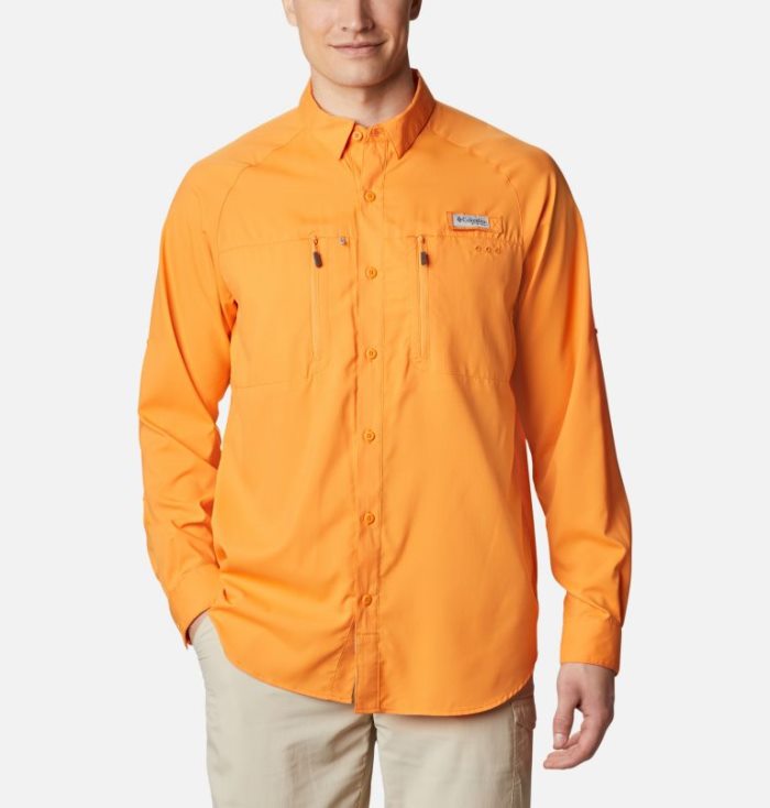 Camisas Columbia PFG Terminal Tackle™ Long Sleeve Woven Shirt Masculino Laranja Portugal | 151314-AFV6