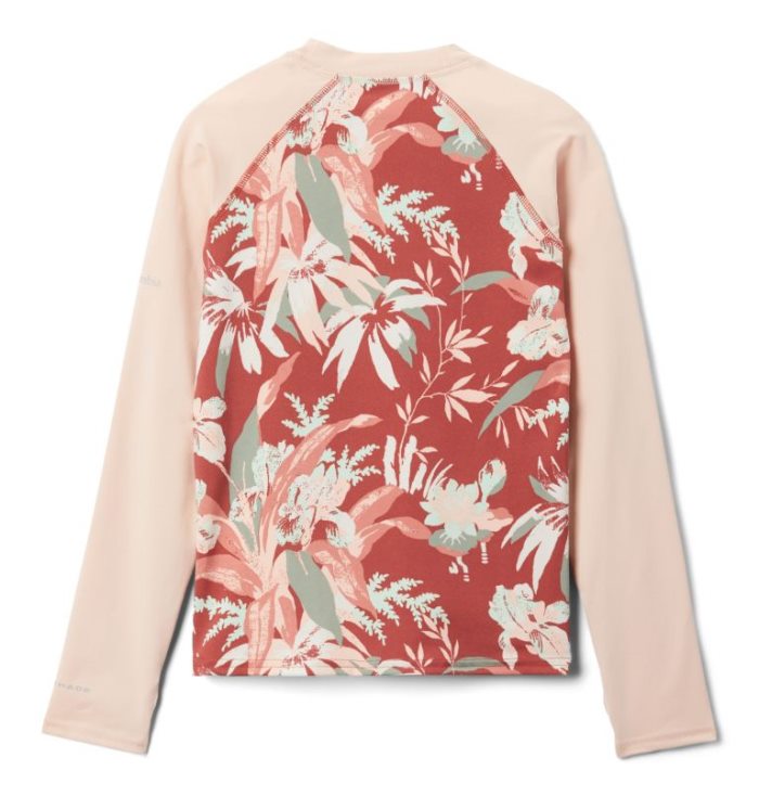 Camisas Columbia Sandy Shores™ Printed Long Sleeve Sunguard Shirt Criança Luz Coral Portugal | 184014-60D5