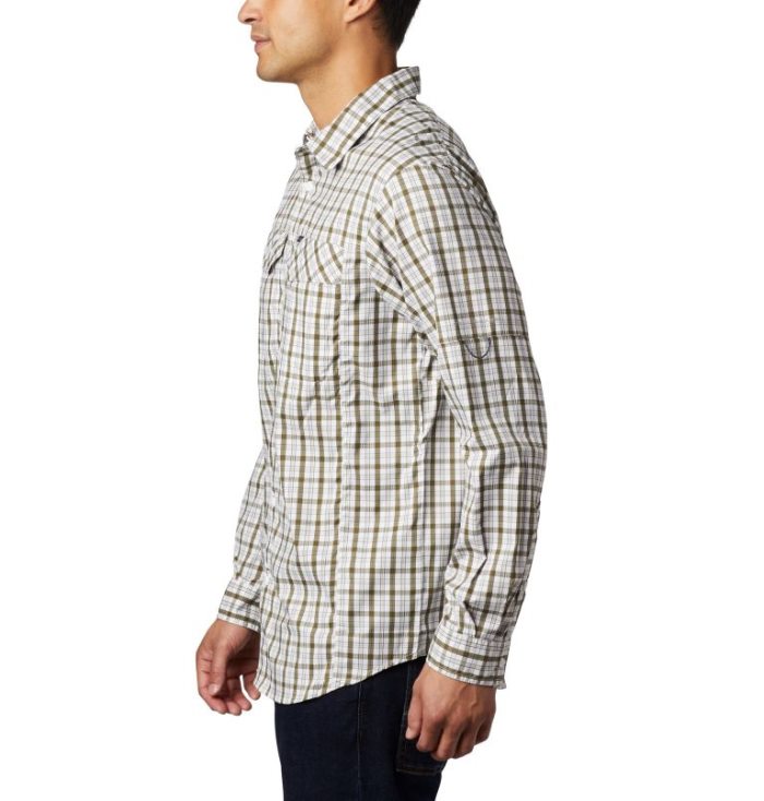 Camisas Columbia Silver Ridge Lite Plaid™ Long Sleeve Masculino Verde Oliva Portugal | 112379-KMFL