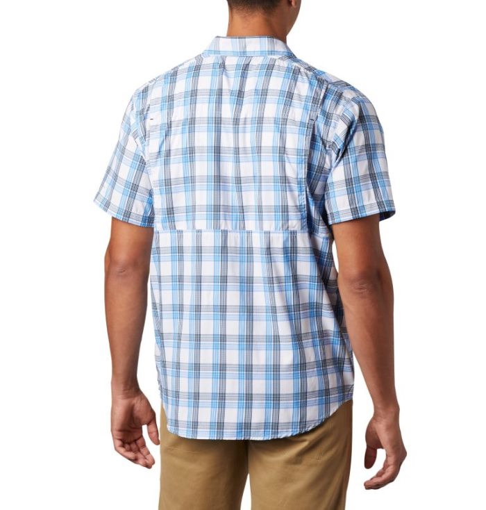 Camisas Columbia Silver Ridge Lite Plaid™ Curta Sleeve Masculino Azuis Escuro Portugal | 117846-Q9DC