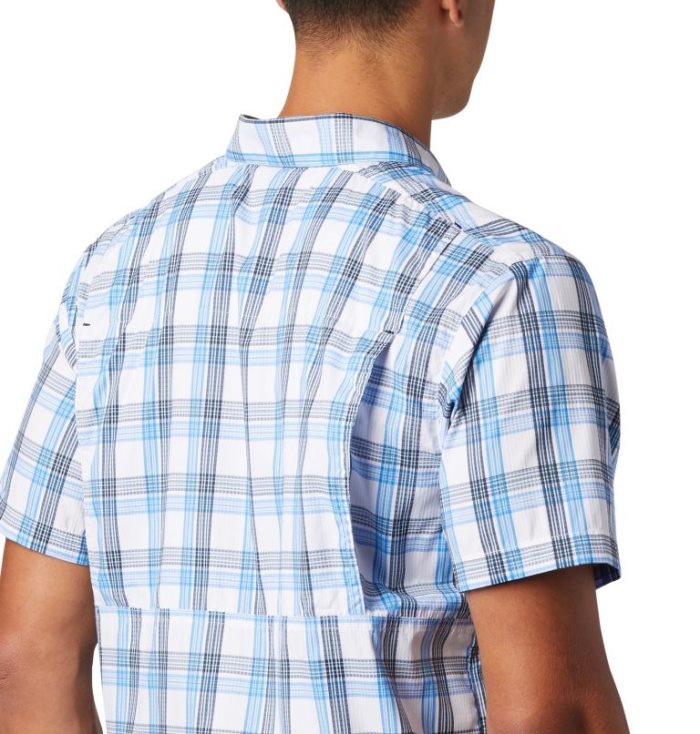 Camisas Columbia Silver Ridge Lite Plaid™ Curta Sleeve Masculino Azuis Escuro Portugal | 117846-Q9DC