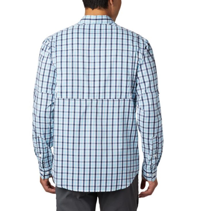 Camisas Columbia Silver Ridge Lite Plaid™ Long Sleeve Masculino Azul Marinho Portugal | 156852-T0G6