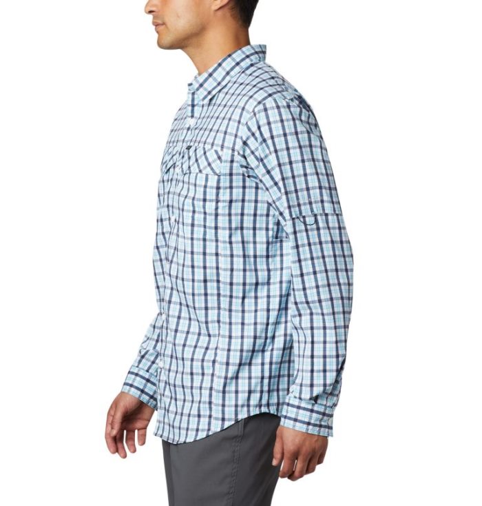 Camisas Columbia Silver Ridge Lite Plaid™ Long Sleeve Masculino Azul Marinho Portugal | 156852-T0G6